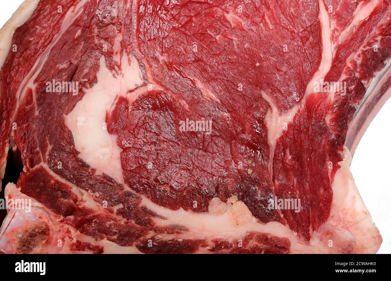 Rotes Fleisch, Rindfleisch Tomahawk Joint, norfolk, england Stockfoto