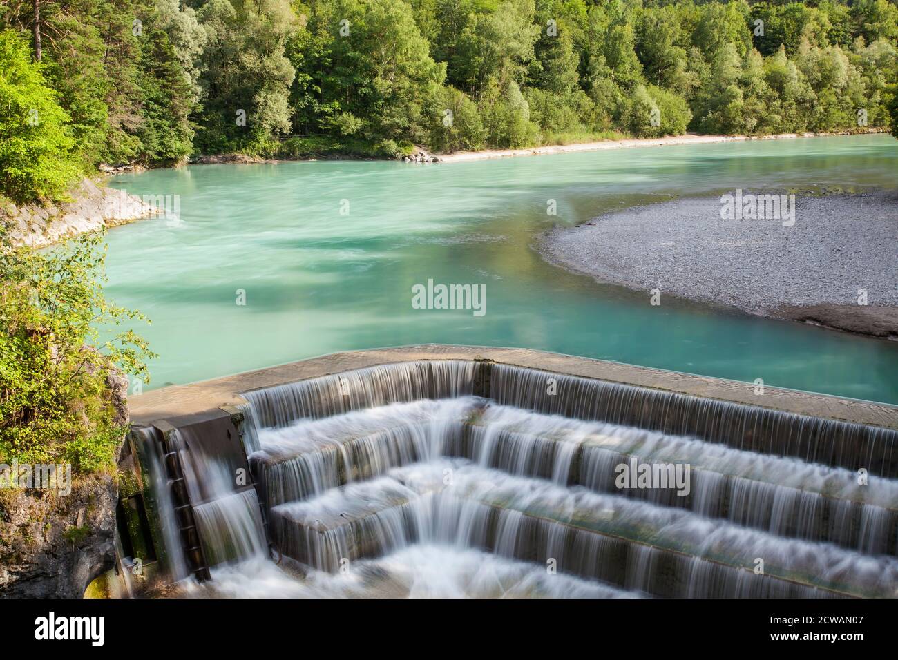 Lech Falls, Lech River, Füssen, Ostallgäu, Allgäu, Schwabien, Bayern, Deutschland, Europa Stockfoto