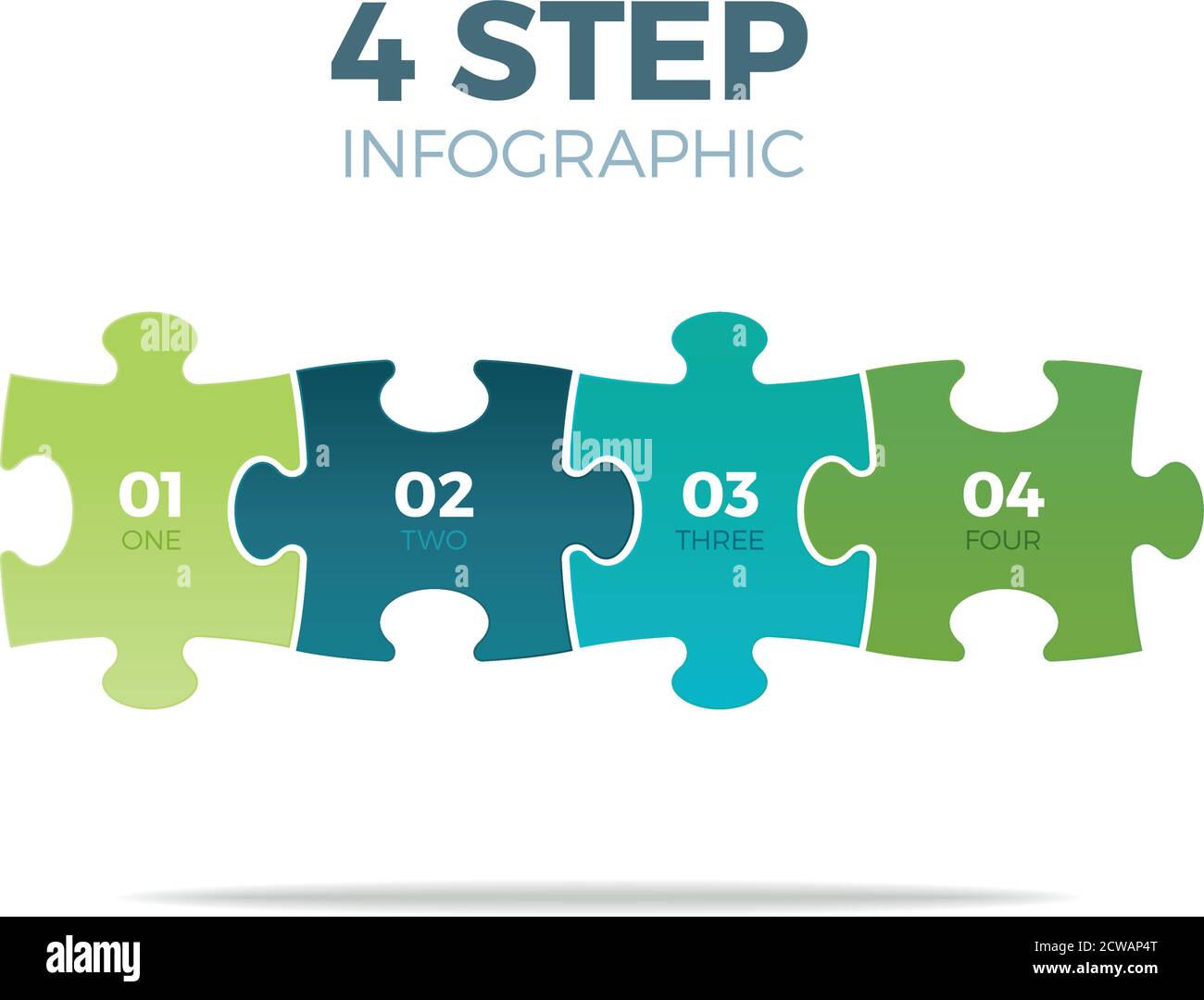 Infografik zum Puzzle in vier Schritten Stock Vektor