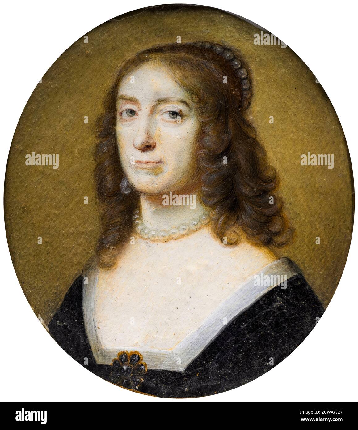 Elizabeth Stuart (1596–1662), Kurfürstin Palatin und Königin von Böhmen, Porträtminiatur von Alexander Cooper, 1630-1639 Stockfoto