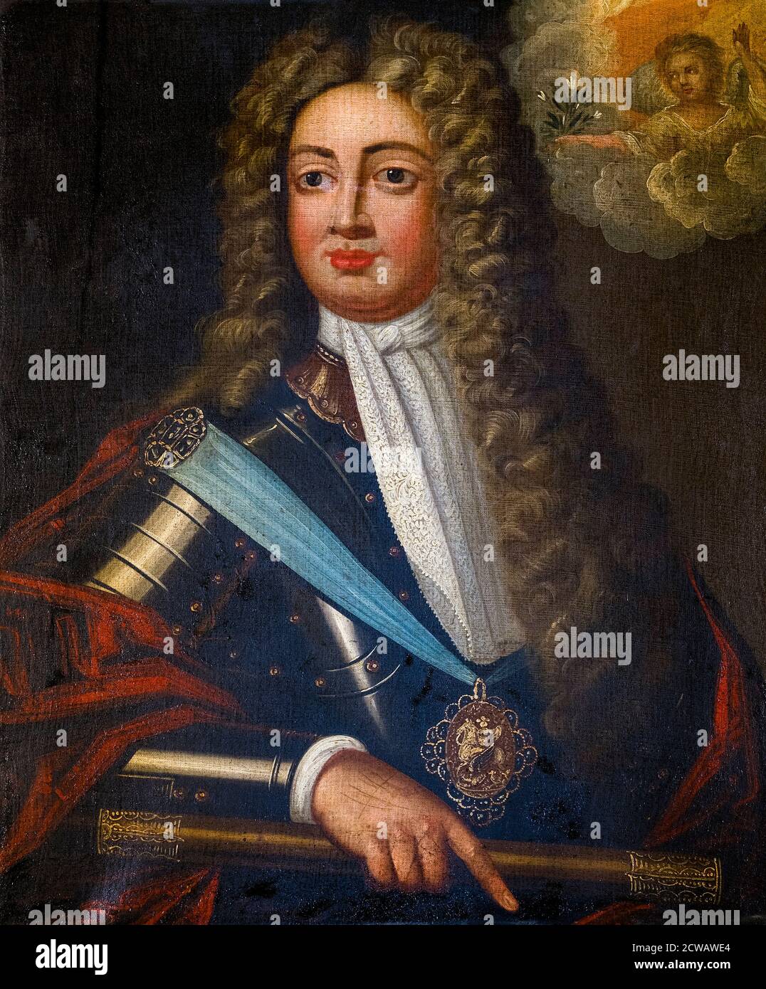 Georg, Prinz von Dänemark (1653-1708), Gemahlin von Königin Anne von England (1665-1714), Porträtmalerei von J Cooper, um 1720 Stockfoto