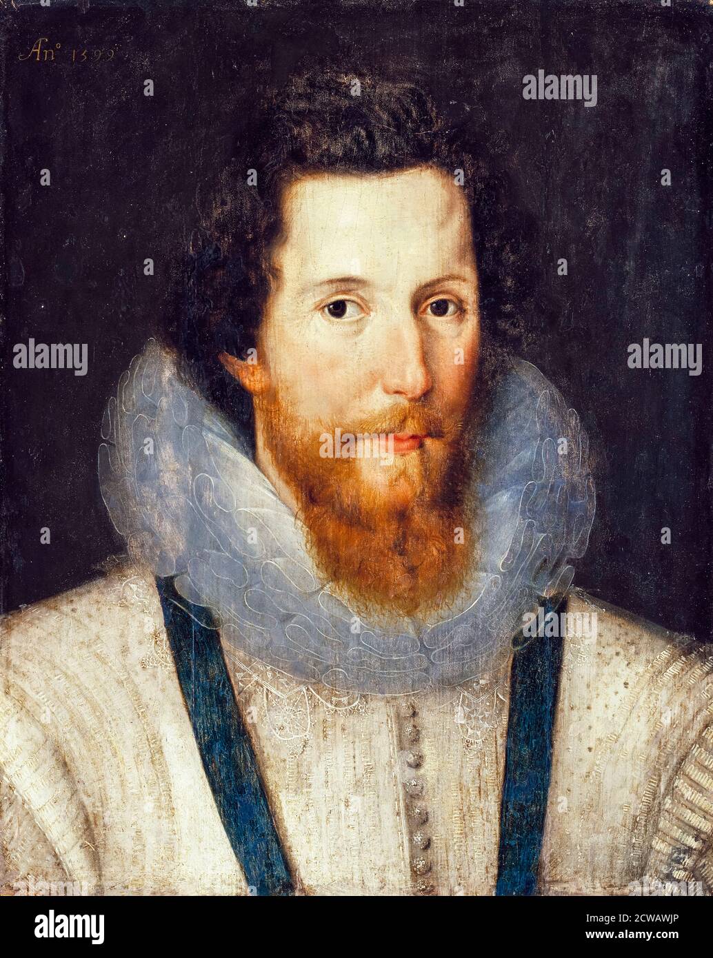 Robert Devereux (1565–1601), 2. Earl of Essex, englischer Adliger und Favorit von Königin Elisabeth I., Porträtgemälde von Studio of Marcus Gheeraerts the Younger, 1599 Stockfoto