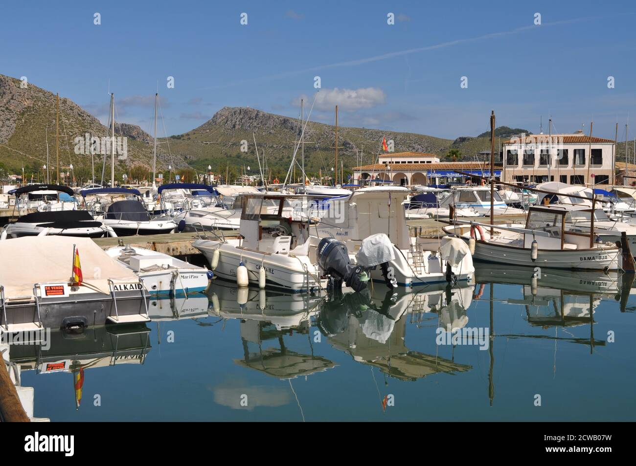 Hafen in Puerto Pollensa Mallorca Stockfoto