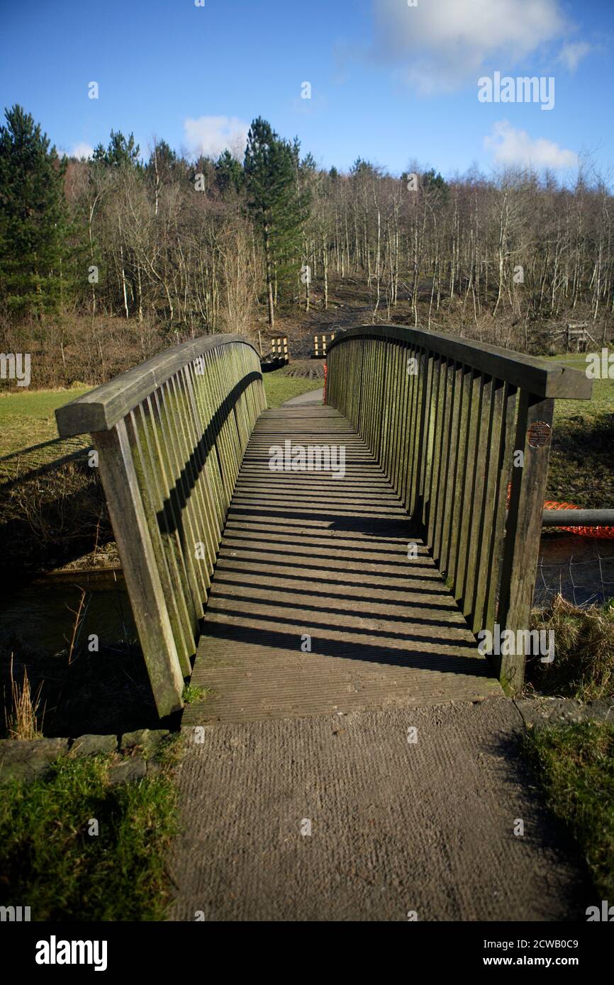 Parc Cwm Darran, ein friedlicher Landpark, der im Daran Valley, zwei Meilen nördlich von Bargoed, versteckt liegt. Stockfoto