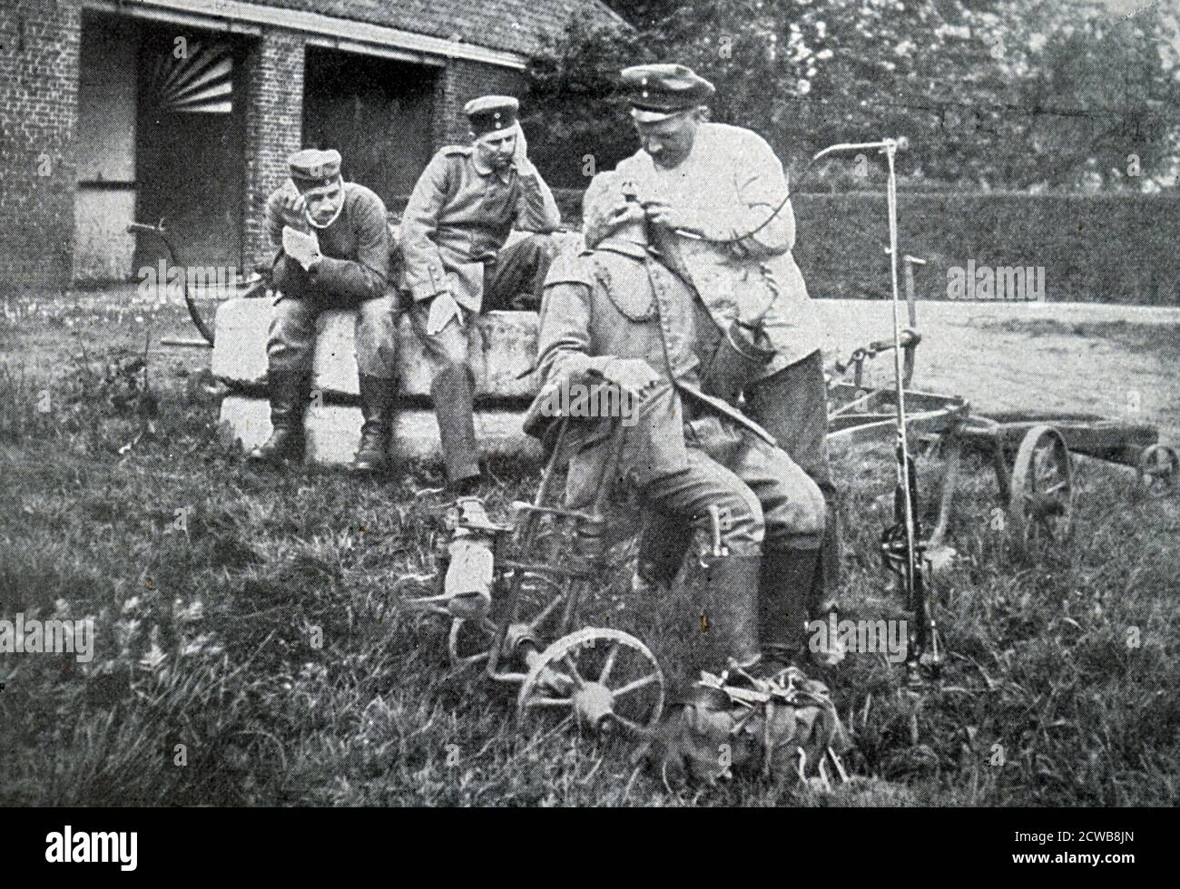 Feldkrankenhaus der Deutschen Armee, zahnärztliche Behandlung im Ersten Weltkrieg. 1914 Stockfoto