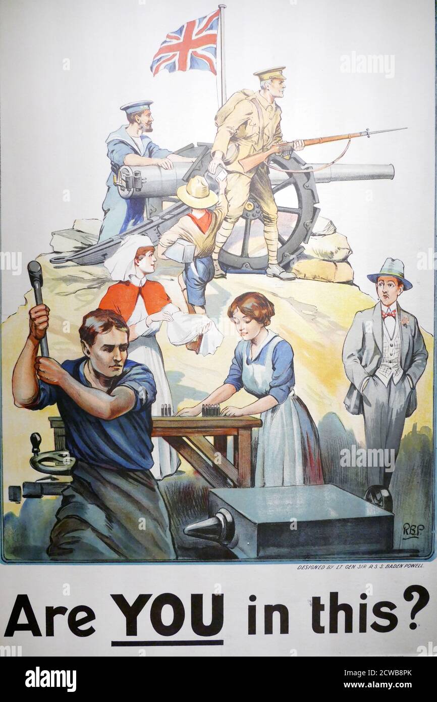 Plakat zur patriotischen Rekrutierung im Ersten Weltkrieg. Großbritannien 1915 Stockfoto