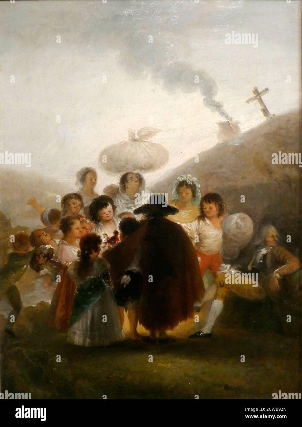 Die Marionette Merchant, um 1793, von Francisco Jose de Goya y Lucientes (1746-1828). Öl auf weißem Eisen Stockfoto
