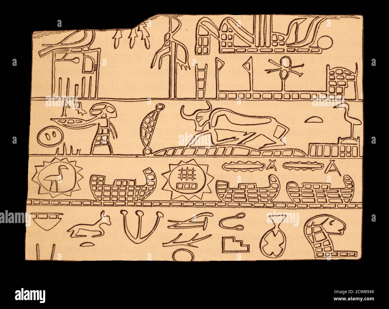 Ebenholz Tablette von Menes, erste Dynastie, Abydos. Stockfoto