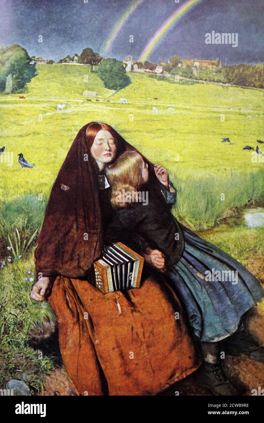 Gemälde mit dem Titel "das blinde Mädchen" von John Everett Millais. Sir John Everett Millais (1829-1896) ein englischer Maler und Illustrator. Stockfoto