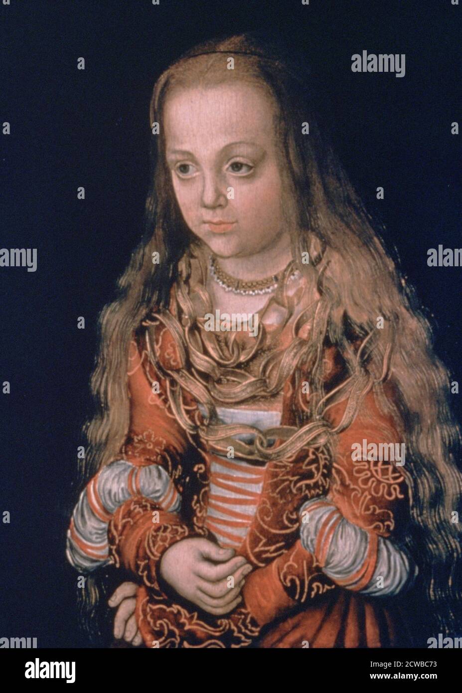 Gemälde von Lucas Cranach dem Älteren mit dem Titel 'EINE Prinzessin von Sachsen', c1517. Teil der Sammlung der National Gallery of Art, Washington DC, USA. Stockfoto