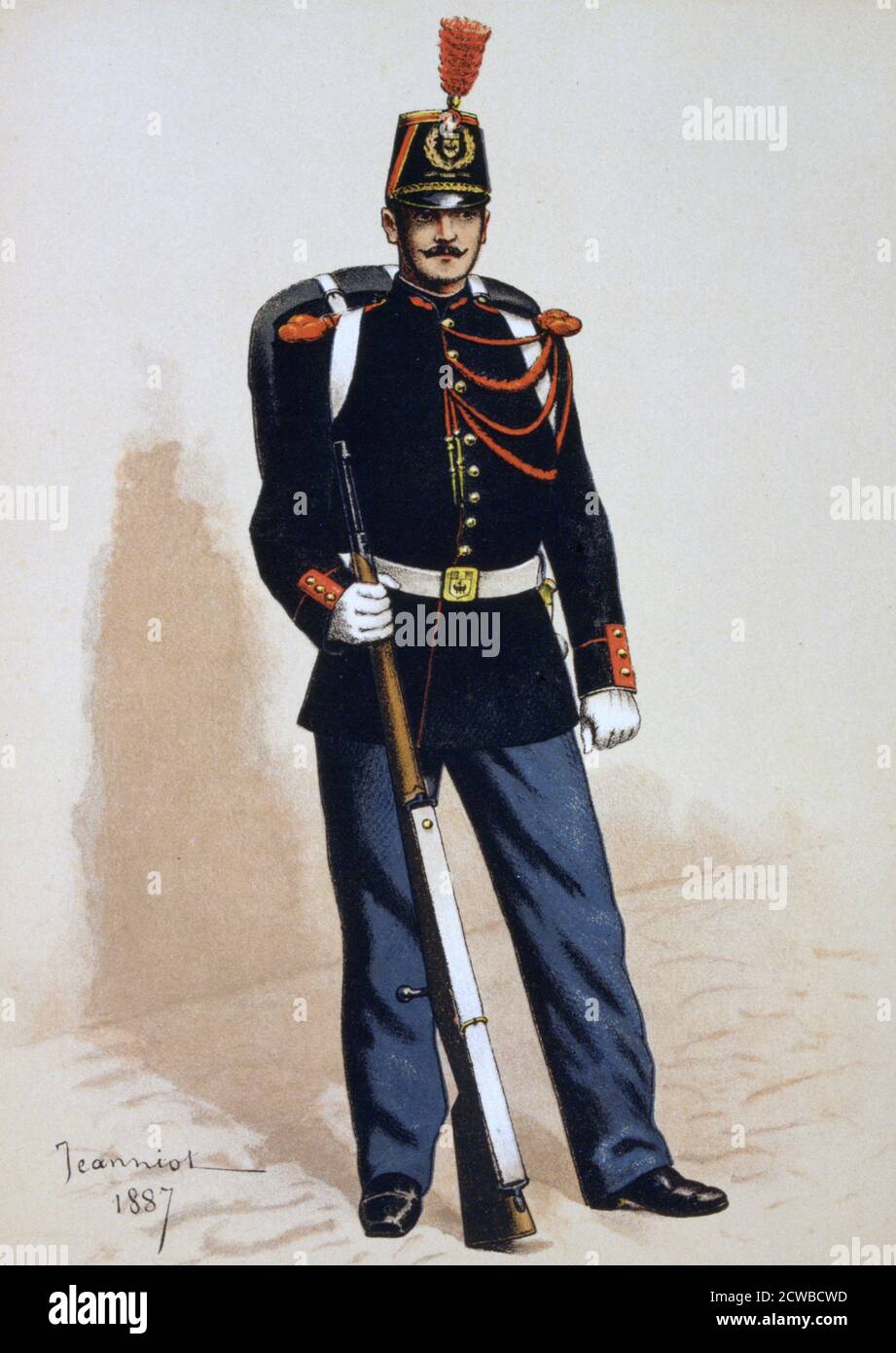 Republikanische Garde, 1871 (1887). Ein Druck des französischen Künstlers A Lemercier, aus Francois Cudet's Histoire des Corps de troupes de la Ville de Paris. (Frankreich, 1887). Stockfoto