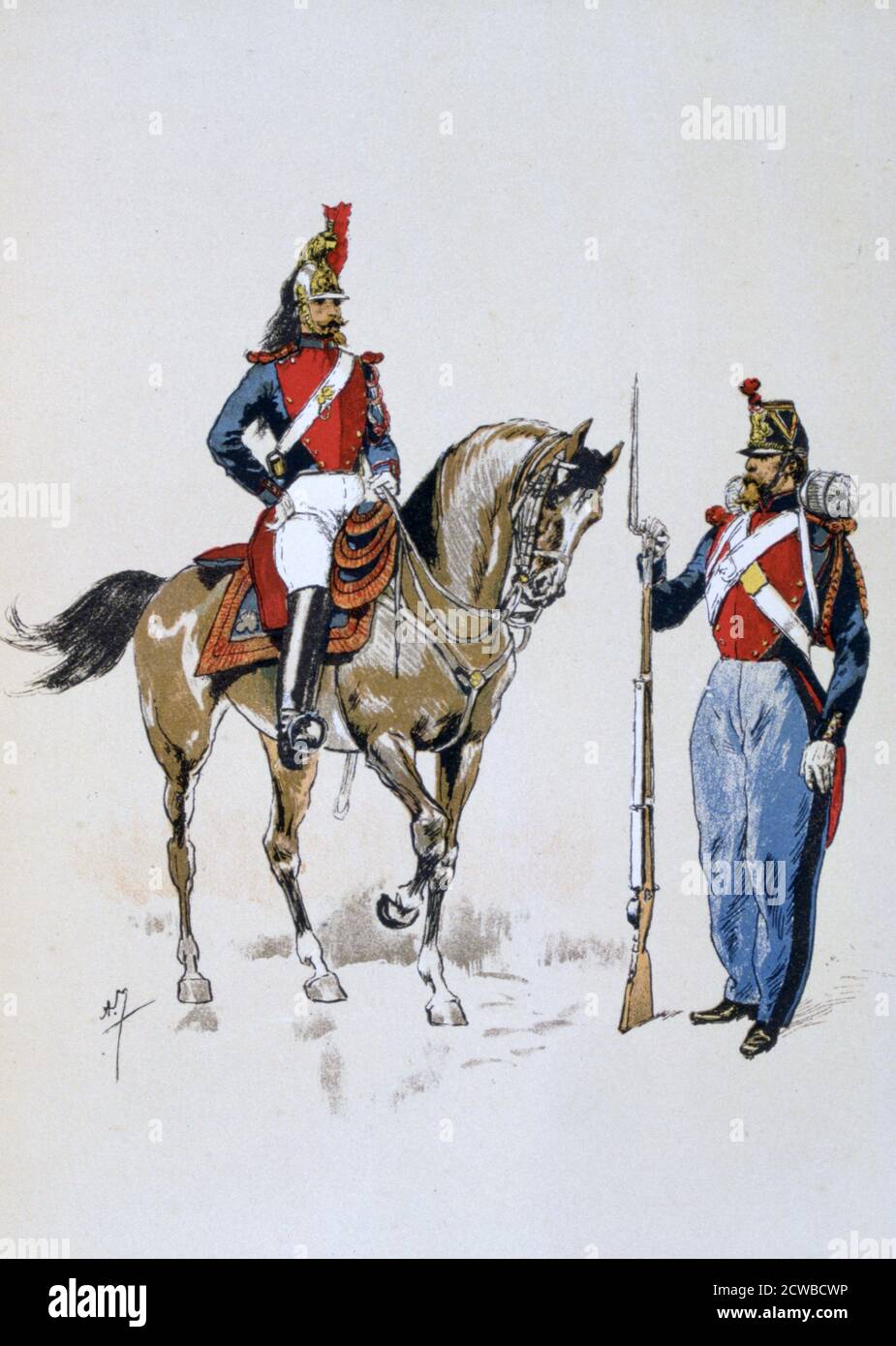 Pariser Garde, 11. Dezember 1852 - 10. September 1870 (1887). Ein Druck aus Francois Cudet's Histoire des Corps de Truppes de la Ville de Paris (Frankreich, 1887). Von dem französischen Künstler A Lemercier. Stockfoto