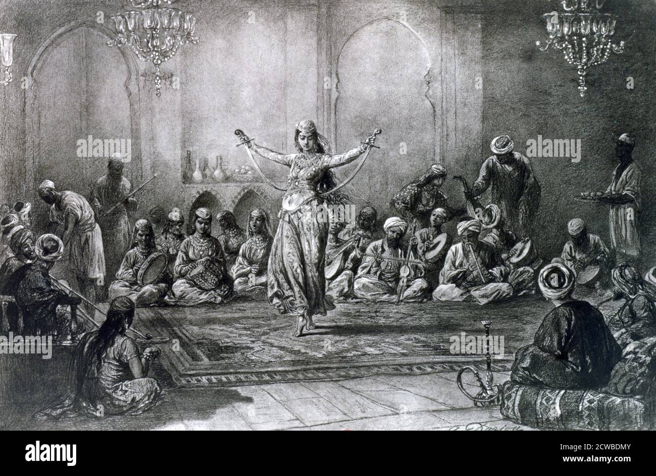 Der Säbeltanz', 1872. Ein Druck aus Kairo und Hochägypten. Von dem französischen Künstler Alfred-Henri Darjou. Stockfoto