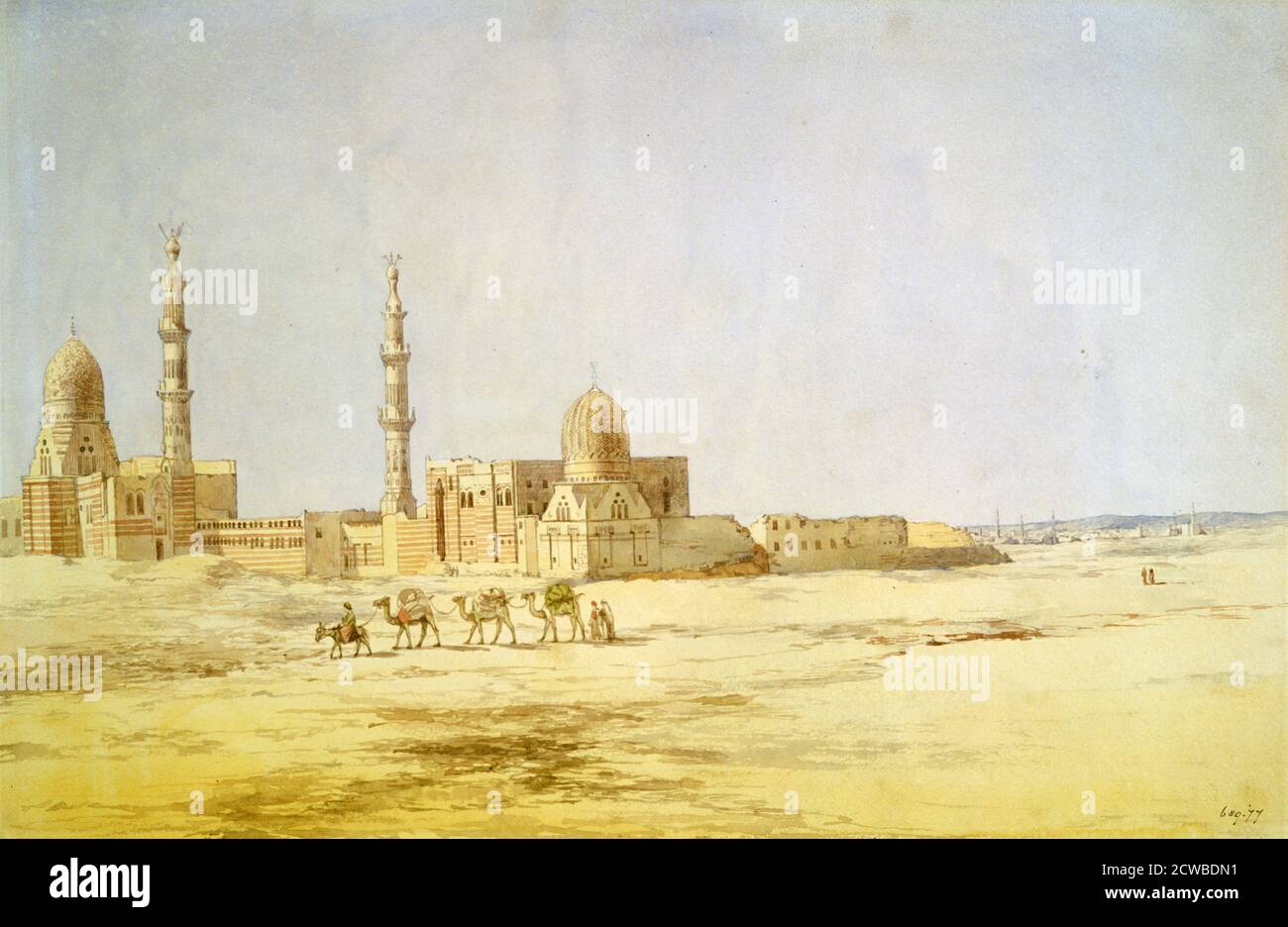 Gräber der Kalifen, Kairo', c1842. Aus der Sammlung des Victoria and Albert Museum, London. Von dem britischen Künstler Richard Dudd. Stockfoto