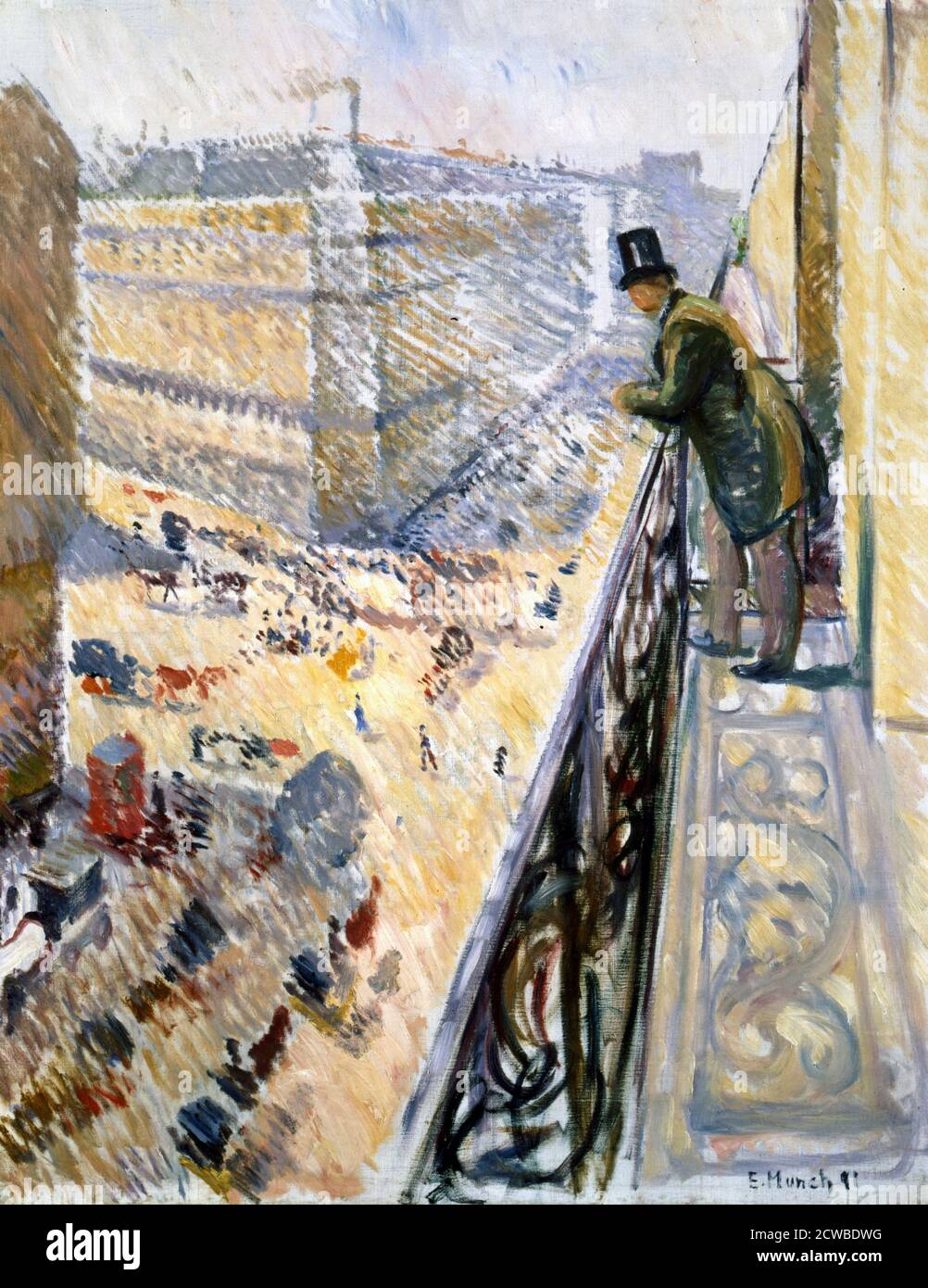 Rue Lafayette', Paris, 1891. Künstler: Edvard Munch. Edvard Munch ist ein norwegischer Maler, Expressionist und Drucker. Er spielte eine große Rolle im deutschen Expressionismus. Stockfoto
