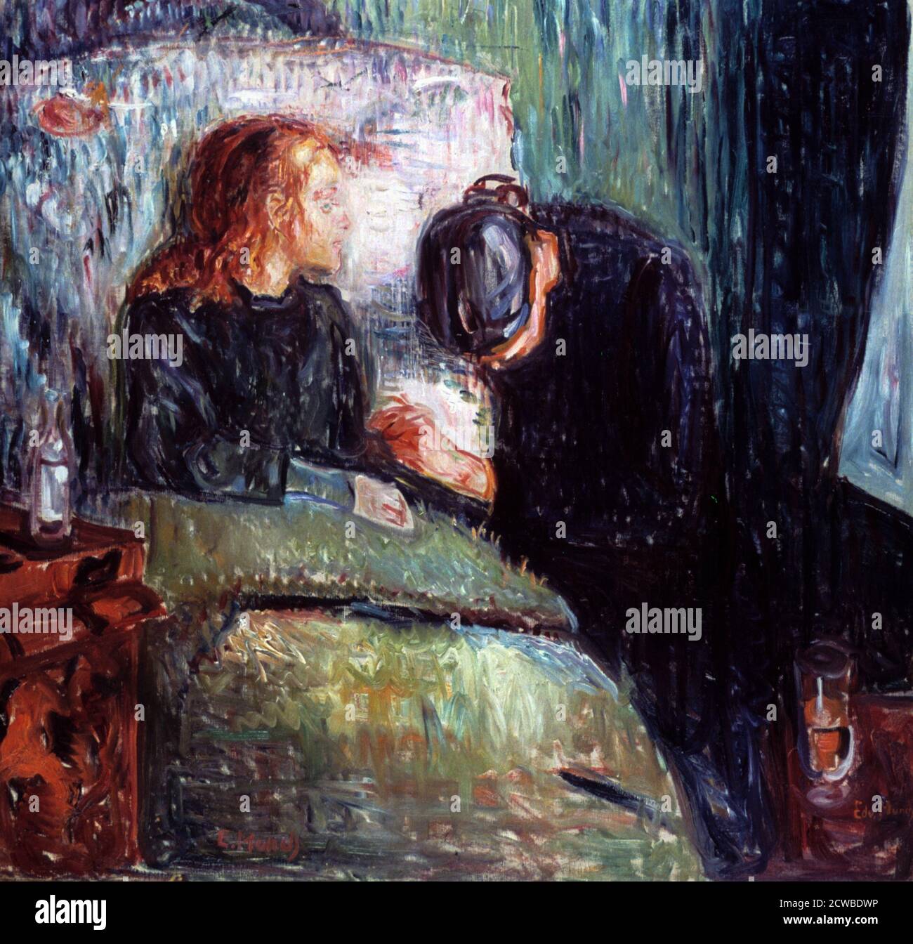 Das Kranke Kind', 1907. Künstler: Edvard Munch. Edvard Munch ist ein norwegischer Maler, Expressionist und Drucker. Er spielte eine große Rolle im deutschen Expressionismus. Stockfoto