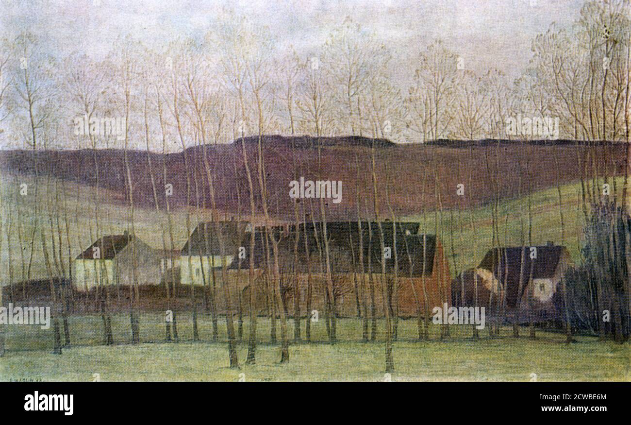 Landschaft mit Gebäuden', 1898. Künstler: Fernand Maglin Stockfoto