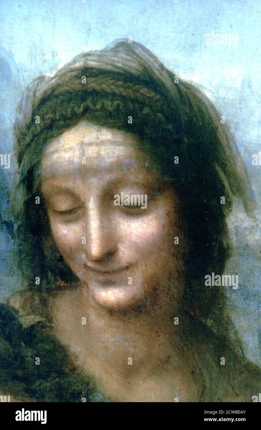 'Jungfrau und Kind mit der hl. Anna' (Ausschnitt), 1502-1516 Künstler: Leonardo da Vinci. Die hl. Anna, Mutter der Jungfrau Maria, wird im Neuen Testament nicht erwähnt. Stockfoto