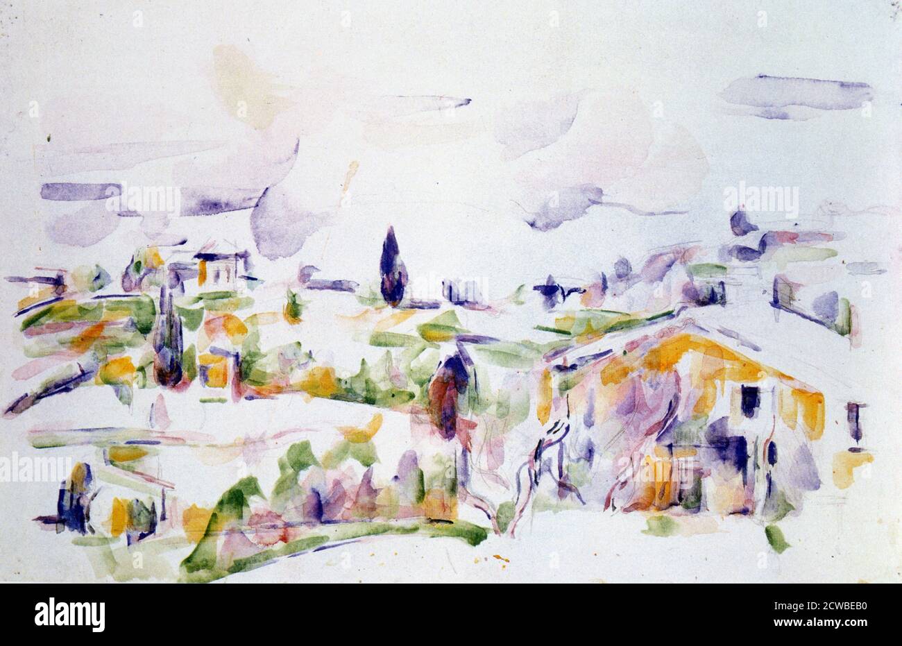'Passage durch die Provence', c1900-1906 Künstler: Paul Cezanne. Cezanne (1839-1906) war ein französischer Künstler und Post-Impressionist Maler, dessen Arbeit legte den Grundstein für den Übergang von der 19. Jahrhundert impressionistischen Bewegung zu 20. Jahrhundert Stile wie Kubismus. Stockfoto