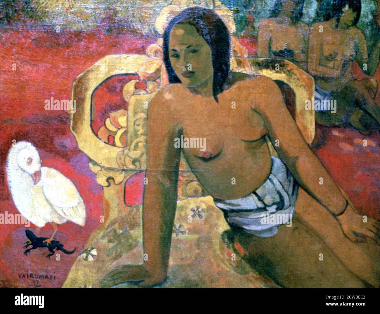 'Vairumati', 1896 Künstler: Paul Gauguin. Eine mythische Erdmutter der tahitischen Legende. Enttäuscht von einer mangelnden Anerkennung seines Werkes verließ Gauguin Frankreich im Jahr 1891 und lebte den Rest seines Lebens in Französisch-Polynesien. Stockfoto