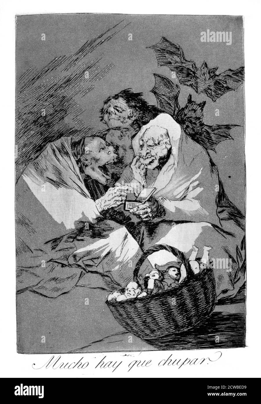 There is plenty to suck', 1799 Künstler: Francisco Goya. Platte 45 von 'Los Caprichos'. Los Caprichos sind ein Satz von 80 Drucken in Aquatinta und Radierung, die der spanische Künstler Francisco Goya 1797 und 1798 schuf und 1799 als Album veröffentlicht wurde. Stockfoto
