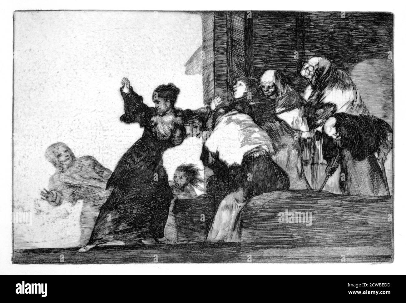 Riddle of the Poor', 1819-1823 Künstler: Francisco Goya. Tafel 11 der 'Sprüche', veröffentlicht 1864. 'Sprichwörter' ist ein Album mit zweiundzwanzig Drucken, das die letzte große Serie von Drucken von Francisco Goya ist. Stockfoto