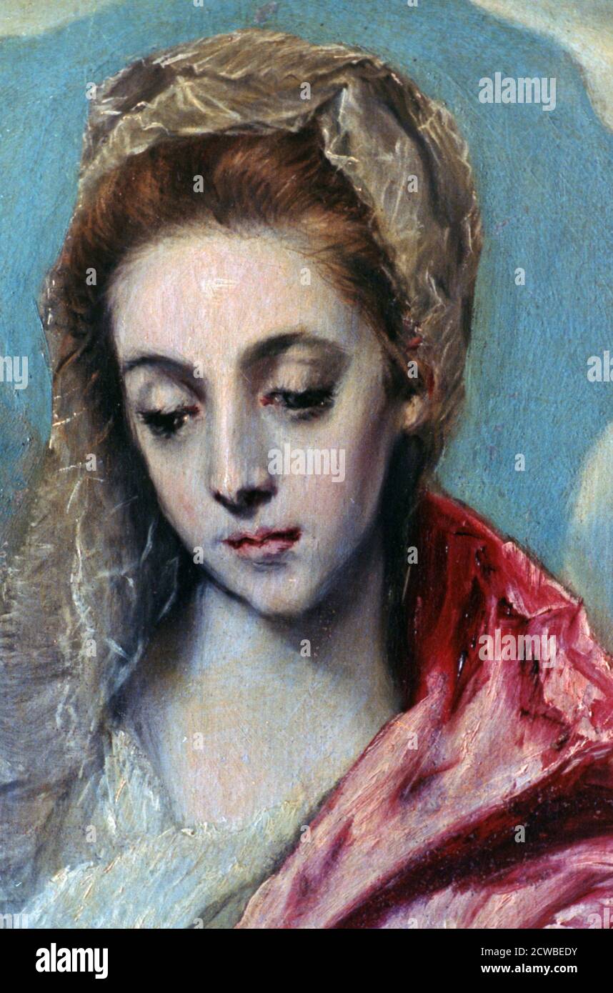 Heilige Familie mit der hl. Anna (Detail), c1590-1595. Künstler: El Greco. El Greco(1541-1614) war ein griechischer Maler, Bildhauer und Architekt der spanischen Renaissance. Stockfoto