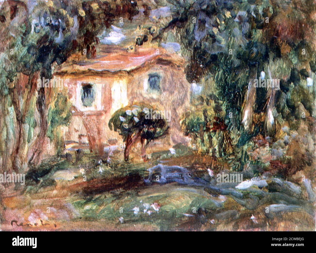 Landscape, le Cannet', 1902 Künstler: Pierre-Auguste Renoir. Renoir besuchte 1902 die Cote d'Azur, wo er sein Haus in le Cannet in der Nähe von Cannes malte. Stockfoto