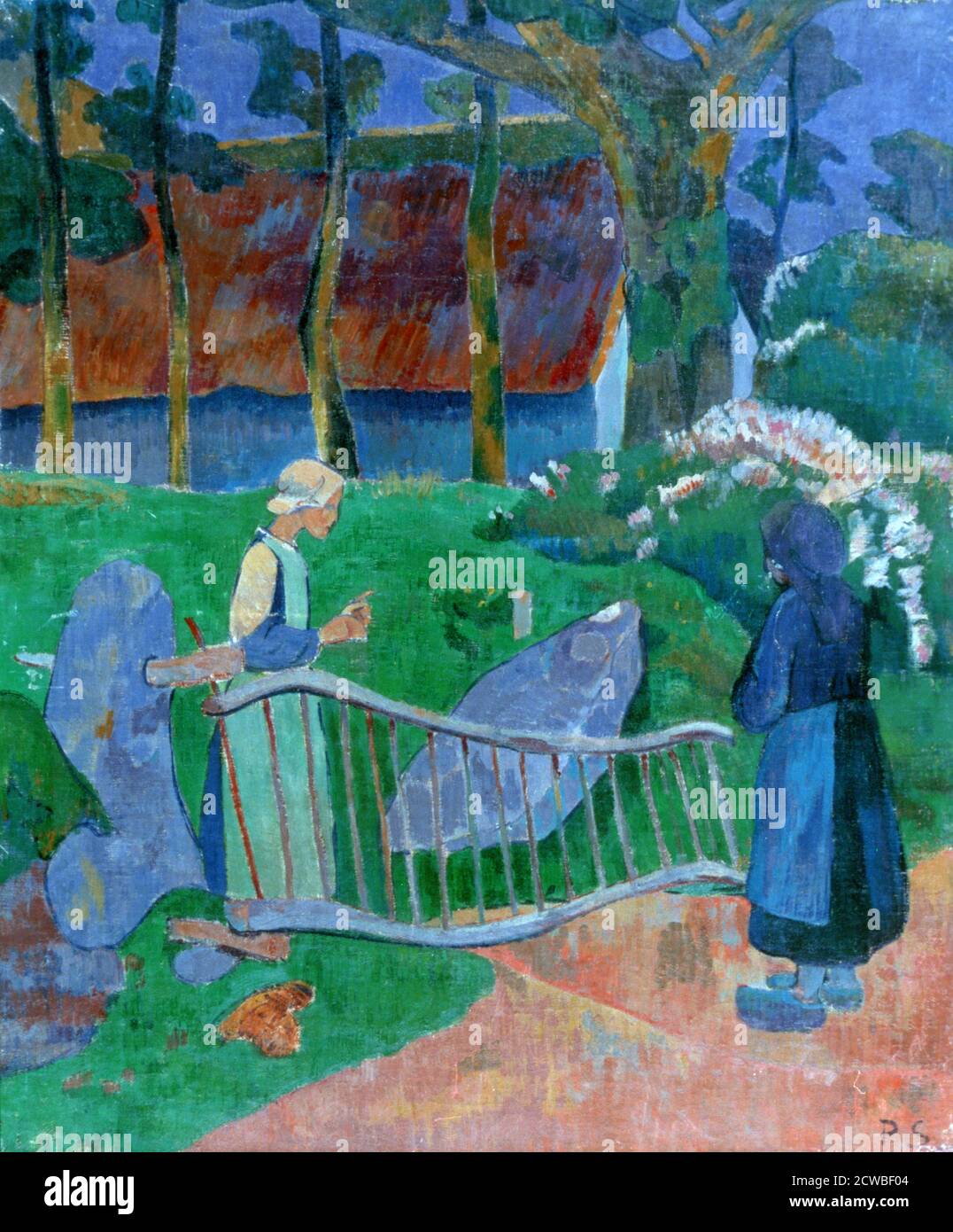 The Flowered Gate', 1889. Künstler: Paul Serusier. Paul Serusier(1864-1927) war ein französischer Maler, der ein Pionier der abstrakten Kunst und eine Inspiration für die Avantgarde-Nabis-Bewegung war. Stockfoto
