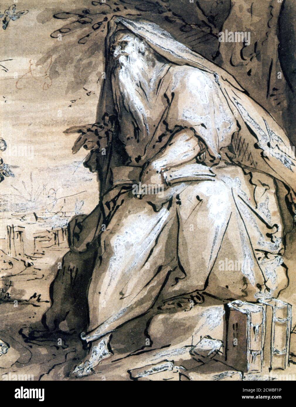 Prophet', c1600. Künstler: Hendrik Goltzius. Hendrik Goltzius (1558-1617) war ein in Deutschland geborener niederländischer Grafiker, Zeichner und Maler. Er war der führende niederländische Kupferstecher des frühen Barock. Stockfoto
