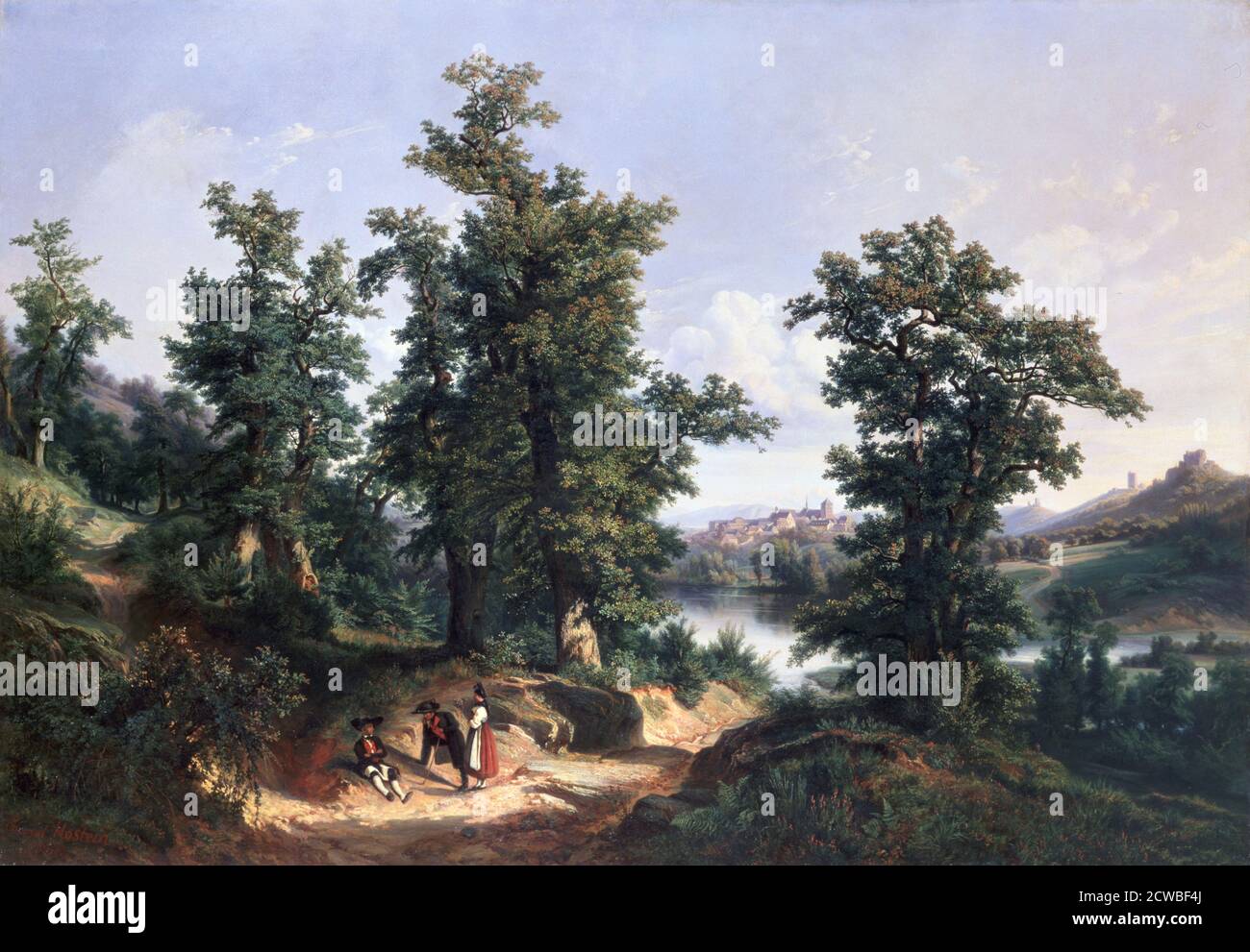 Eintritt in den Wald von Saverne', 1838. Künstler: Edouard Jean Marie Hostein. Edouard Jean Marie Hostein (1804-1889) war ein französischer Landschaftsmaler. Stockfoto