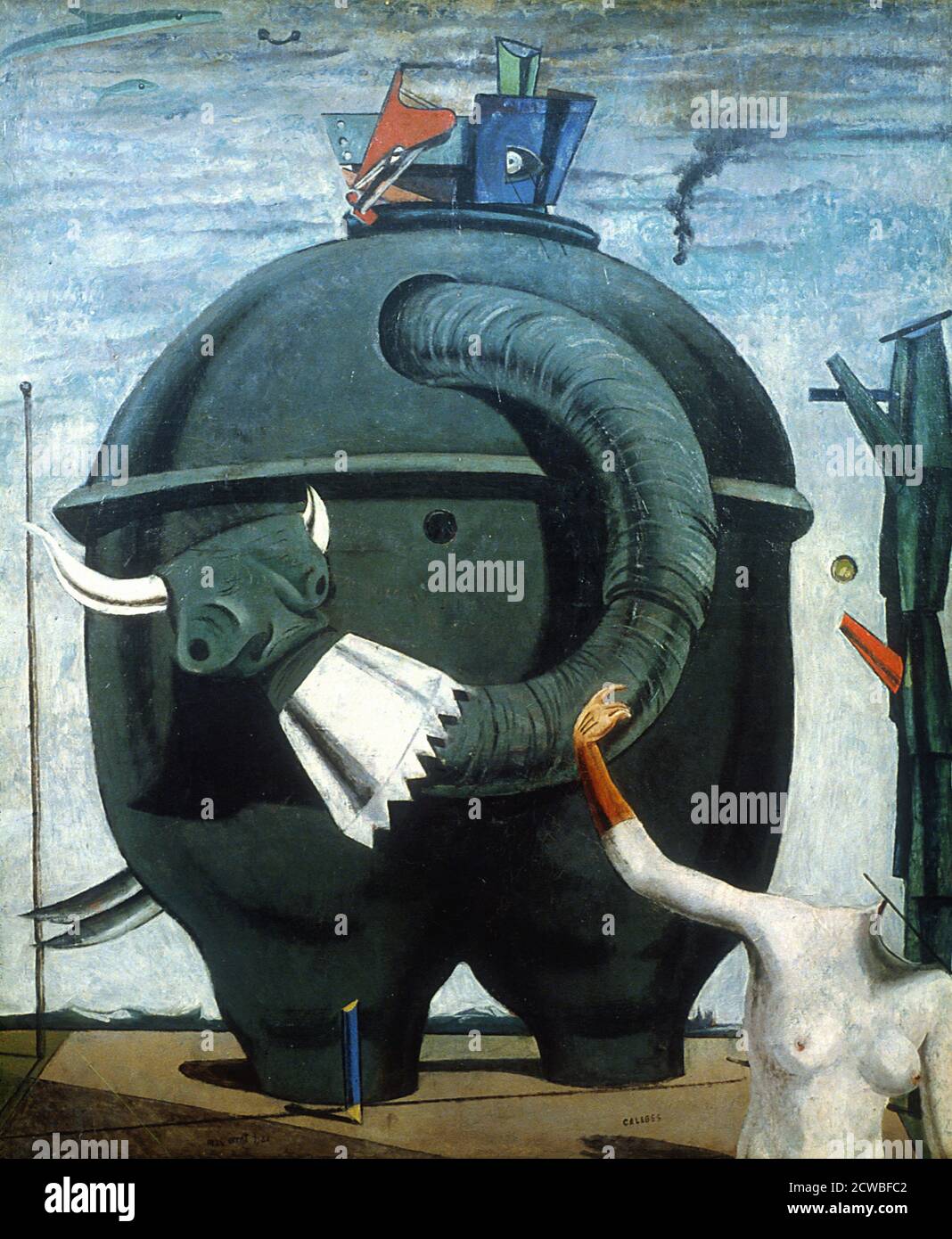 Die ElefantenCelebes (oder kurze Celebes) ist ein Gemälde des deutschen Dadaisten und Surrealisten Max Ernst aus dem Jahr 1921. Es gehört zu den berühmtesten von Ernst's frühen surrealistischen Werken und "zweifellos das erste Meisterwerk der surrealistischen Malerei in der de Chirico Tradition Stockfoto