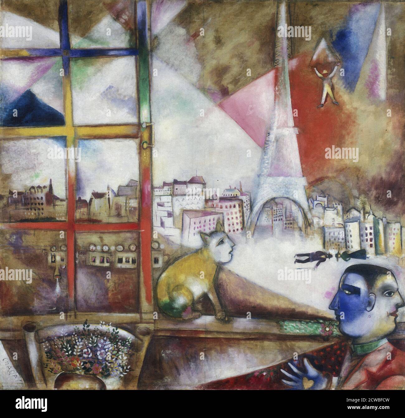 Paris Through the Window (1928) von Marc Chagall (1887 - 1985); russisch-französischer Künstler des weißrussischen jüdischen Künstlers. Stockfoto