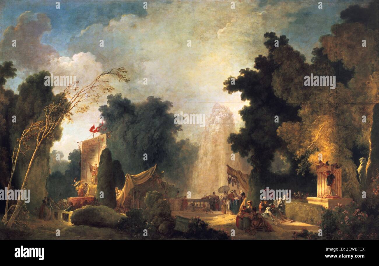 La fete a St Cloud' ('A Celebration in St Cloud) von Jean-Honore Fragonard, c1775-1780. Aus einer privaten Sammlung. Stockfoto