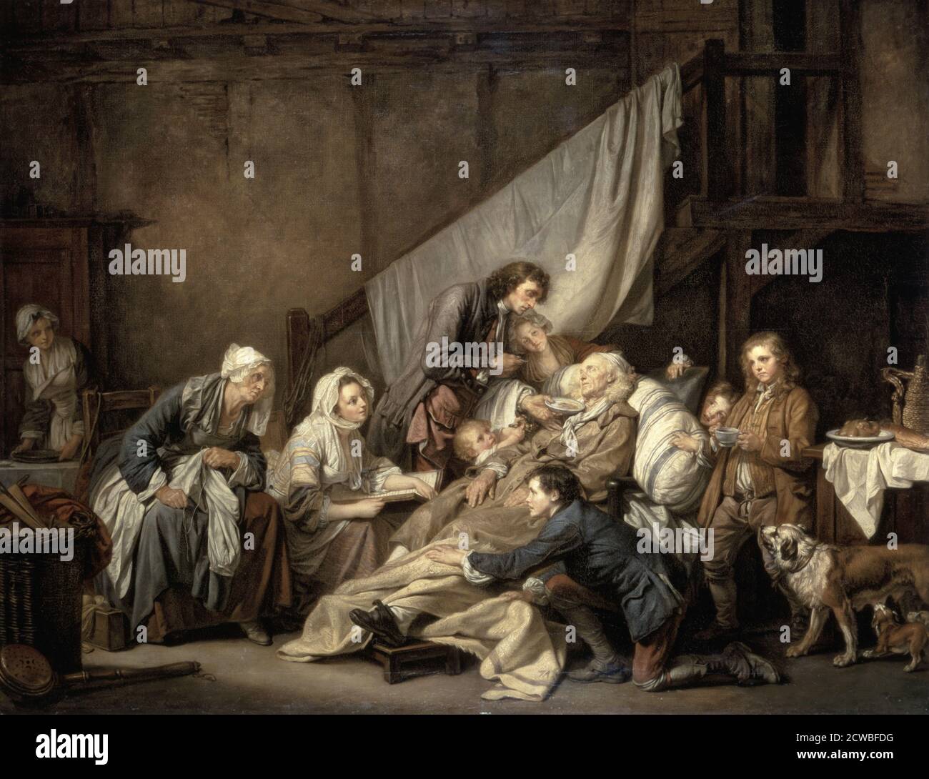 Kindliche Frömmigkeit von Jean-Baptiste Greuze. 1763. Jean-Baptiste Greuze (21. August 1725 - 4. März 1805) war ein französischer Maler von Porträts, Genreszenen und Geschichtsmalerei Stockfoto