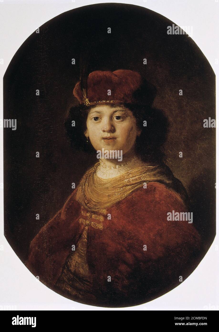 Porträt eines Jungen, 17. Jahrhundert von Rembrandt Harmensz van Rijn. Von der Eremitage Museum, St. Petersburg, Russland. Stockfoto