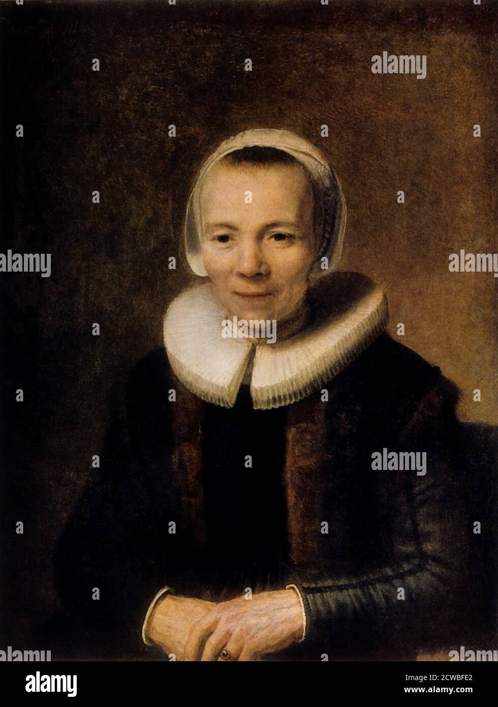 Porträt von Baertje Martens' von Rembrandt Harmensz van Rijn, 1649. Stockfoto