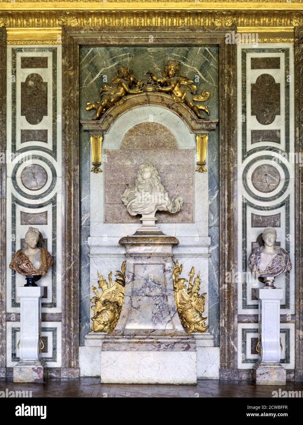 Büste von Louis XIV, Salon de Diane, Grand Apartment, Chateau de Versailles, Frankreich, 17. Jahrhundert. Von Gian Lorenzo Bernini Stockfoto