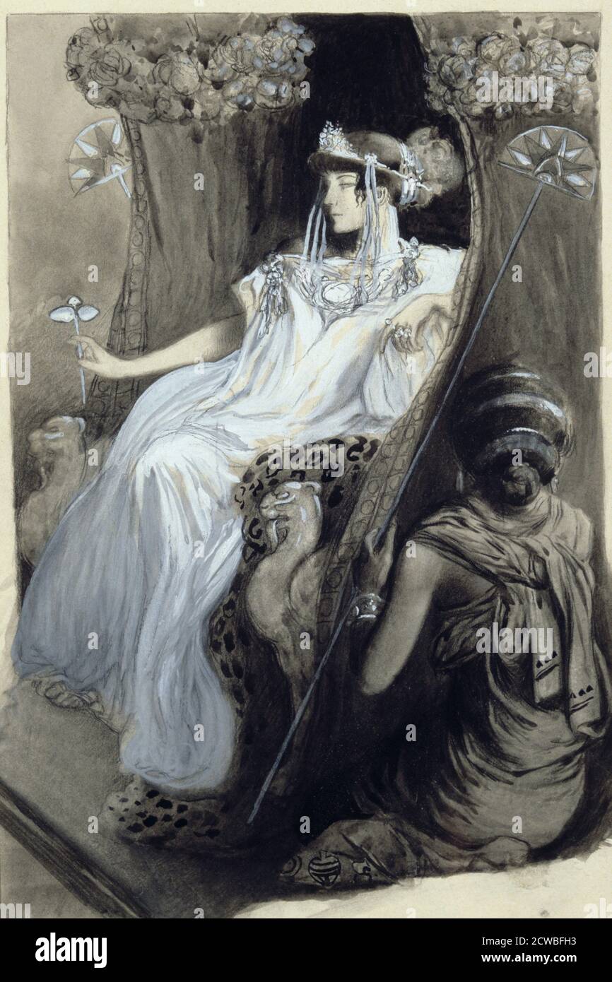 Zeichnung für Aphrodite von Pierre Louys, Künstler: Antoine Calbet, 1896. Aus einer privaten Sammlung. Stockfoto