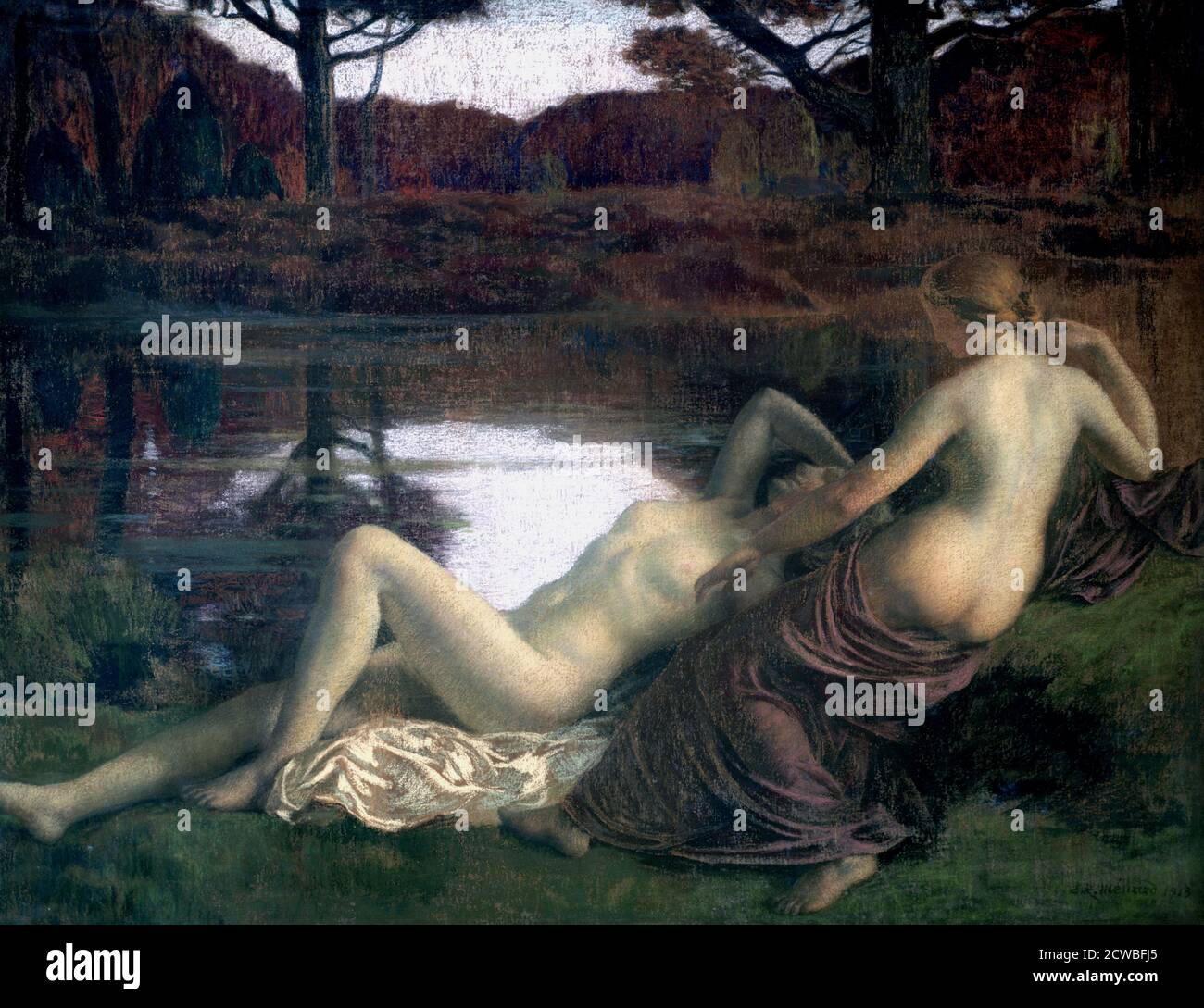 Dryads', 15. Jahrhundert. Dryaden sind weibliche Baumgeister in der griechischen Mythologie. Stockfoto