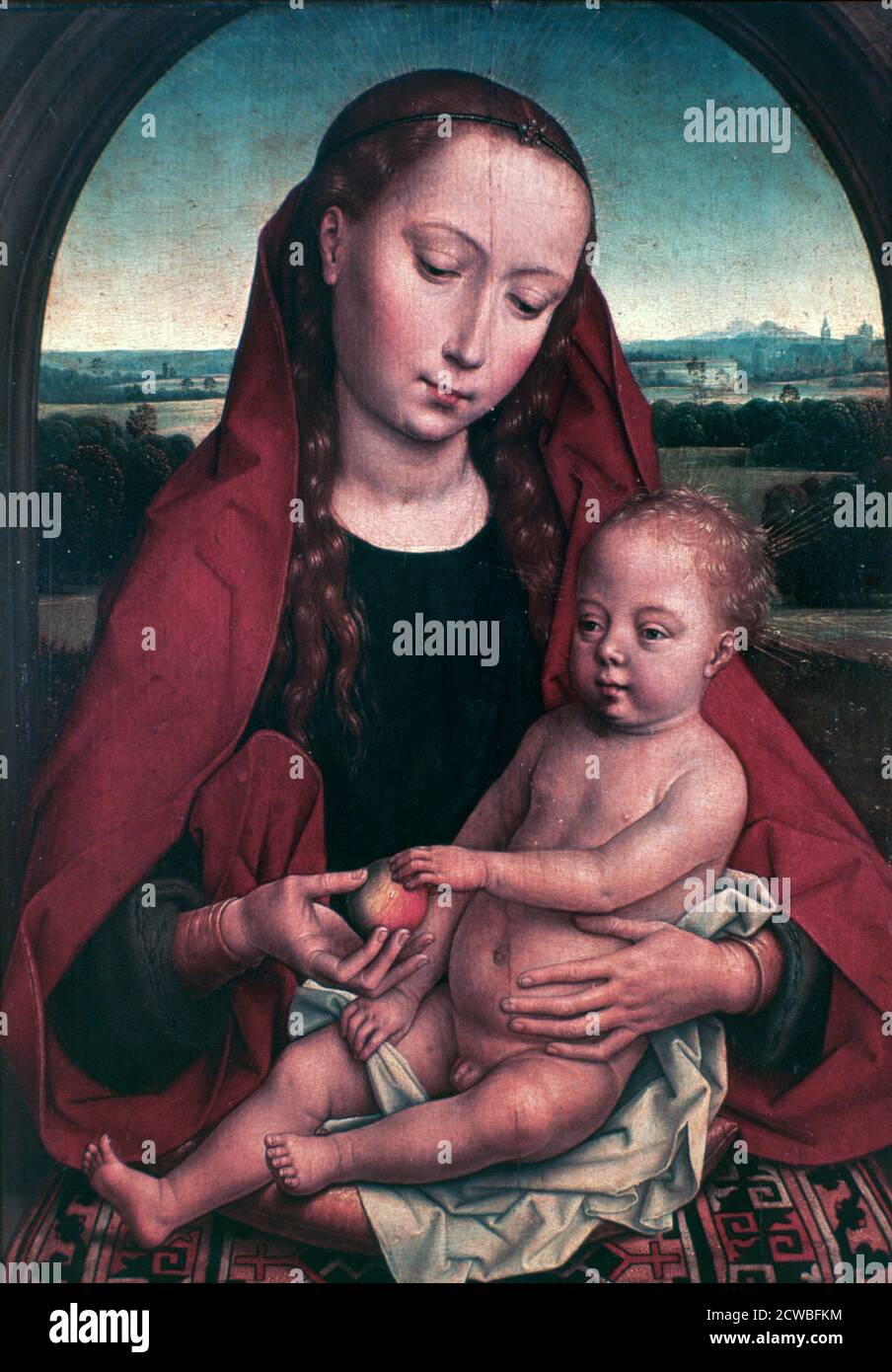 Die Jungfrau und das Kind', c1453-1494. Künstler: Hans Memling. Hans Memling war der führende Künstler in Brügge. Sein Werk ist stark von Rogier van der Weyden beeinflusst. Stockfoto