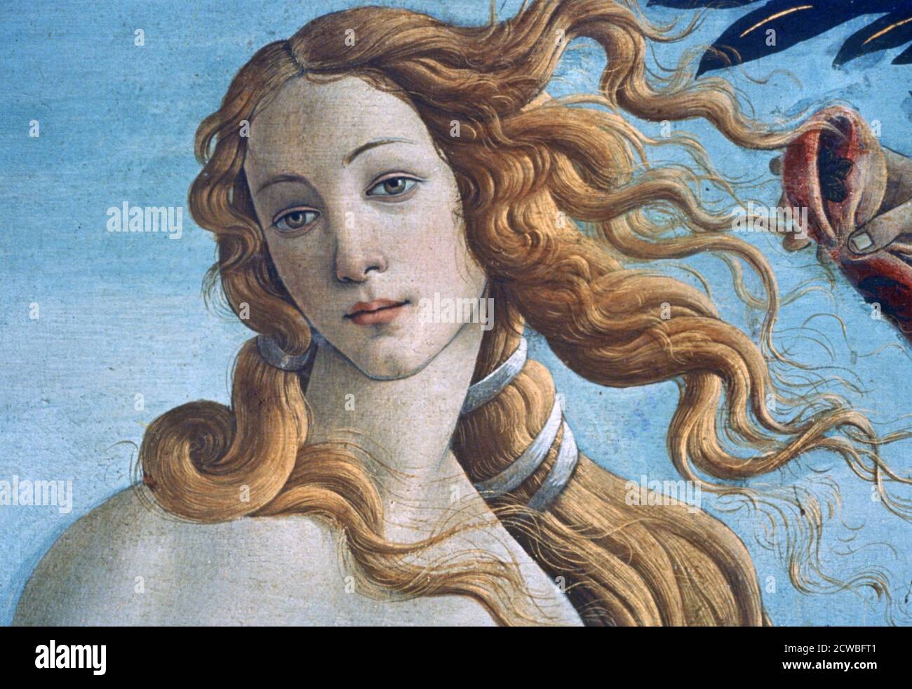 Die Geburt der Venus' (Detail), c1485. Künstler: Sandro Botticelli. Sandro Botticelli war ein italienischer Maler der frühen Renaissance. Er gehörte der Florentiner Schule unter der Schirmherrschaft von Lorenzo de' Medici an. Stockfoto