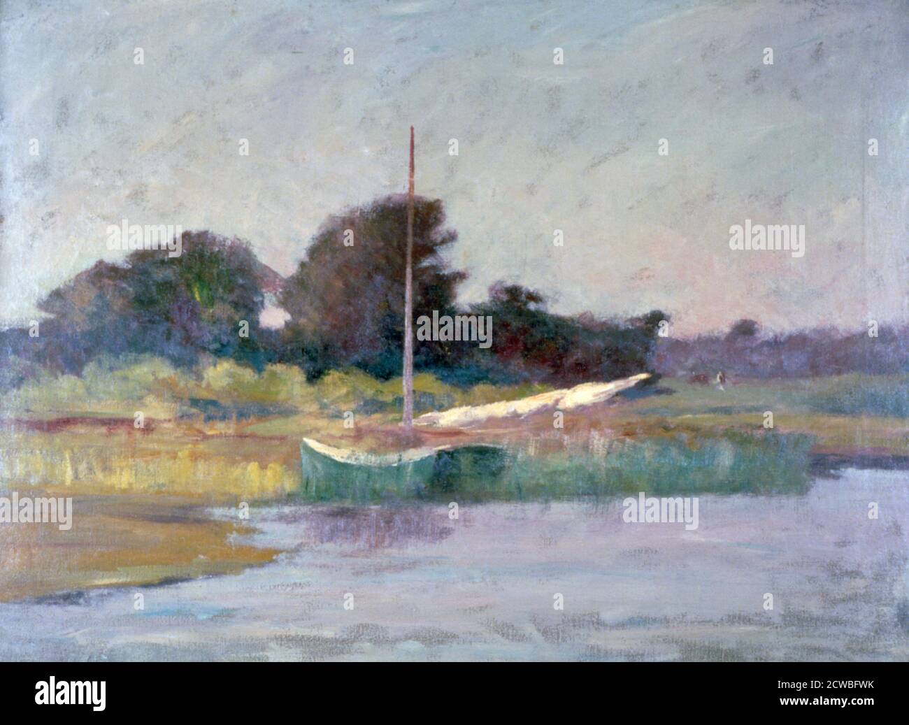 Lone Boat', C1868-1917. Künstler: Walter Clark. Walter Clark (1848-1917) war ein amerikanischer Landschaftskünstler. Stockfoto