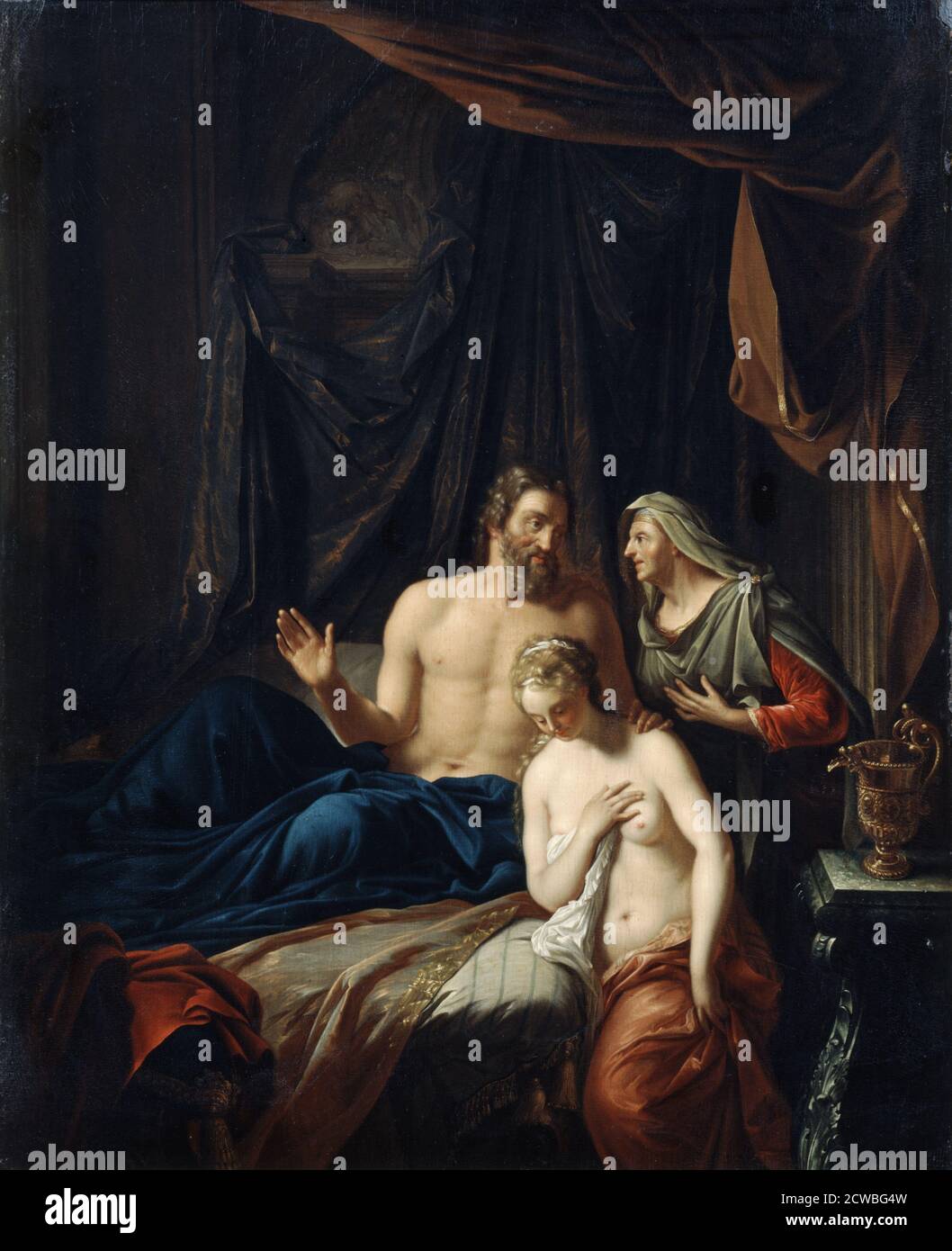 Sarah präsentiert Hagar Abraham' von adriaen van der werff, Ende 17./Anfang 18. Jahrhundert. Vom Musée du Louvre, Paris, Frankreich. Stockfoto
