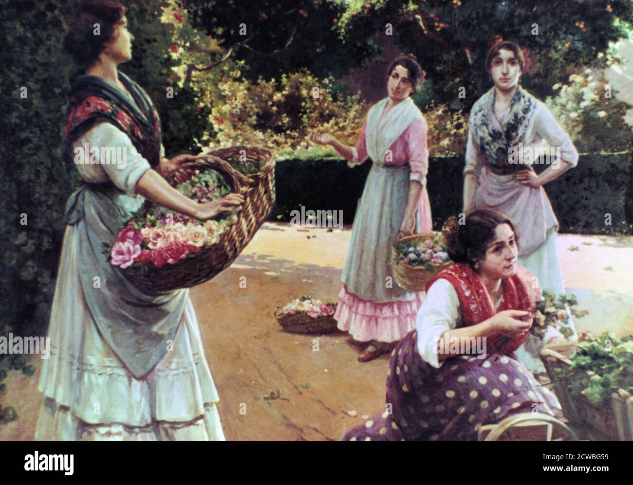 Flower Sellers of Sevilla' von Jose rico tejedo. Aus dem Museum der Schönen Künste von Sevilla, Spanien. Stockfoto
