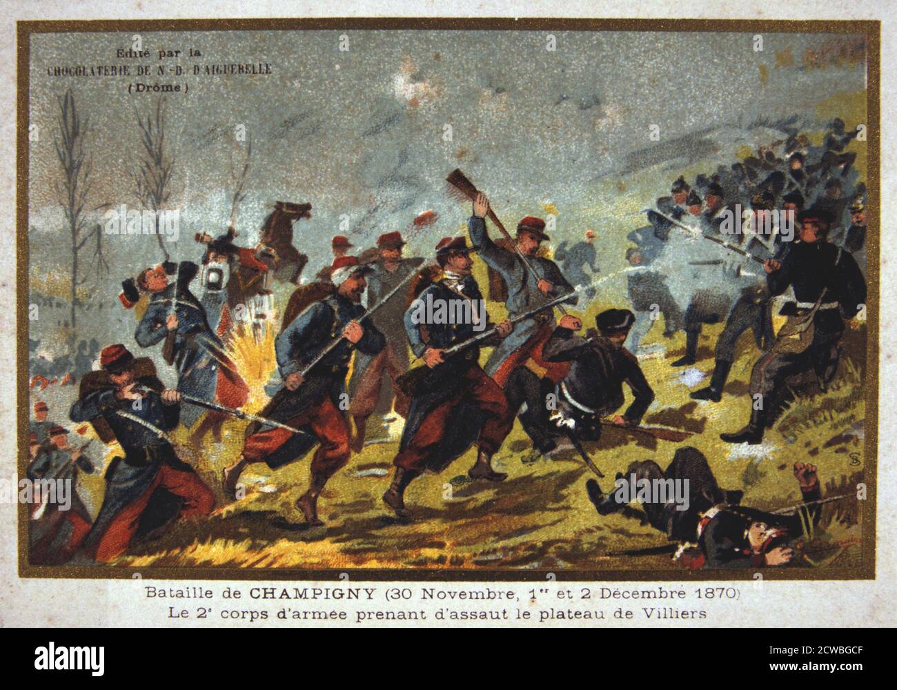 Schlacht von Champigny, Deutsch-Französischen Krieg, 30. November -2. Dezember 1870. Besser bekannt als die Schlacht von Villiers, die Kämpfe bei Champigny war Teil eines erfolglosen Versuch von der Französischen durch die Preußischen Linien während der Belagerung von Paris. Aus einer privaten Sammlung. Stockfoto