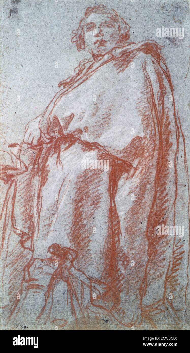 Studie eines Mannes von giovanni battista tiepolo, 18. Jahrhundert. Aus der Sammlung des Kunstmuseums, Budapest, Ungarn. Stockfoto