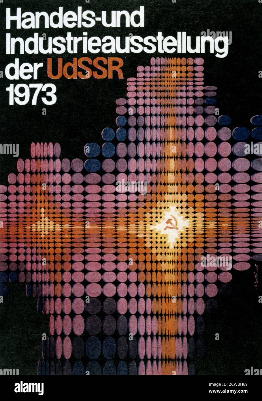Plakat zur sowjetischen Handels- und Industrieausstellung in Deutschland, 1973 Stockfoto