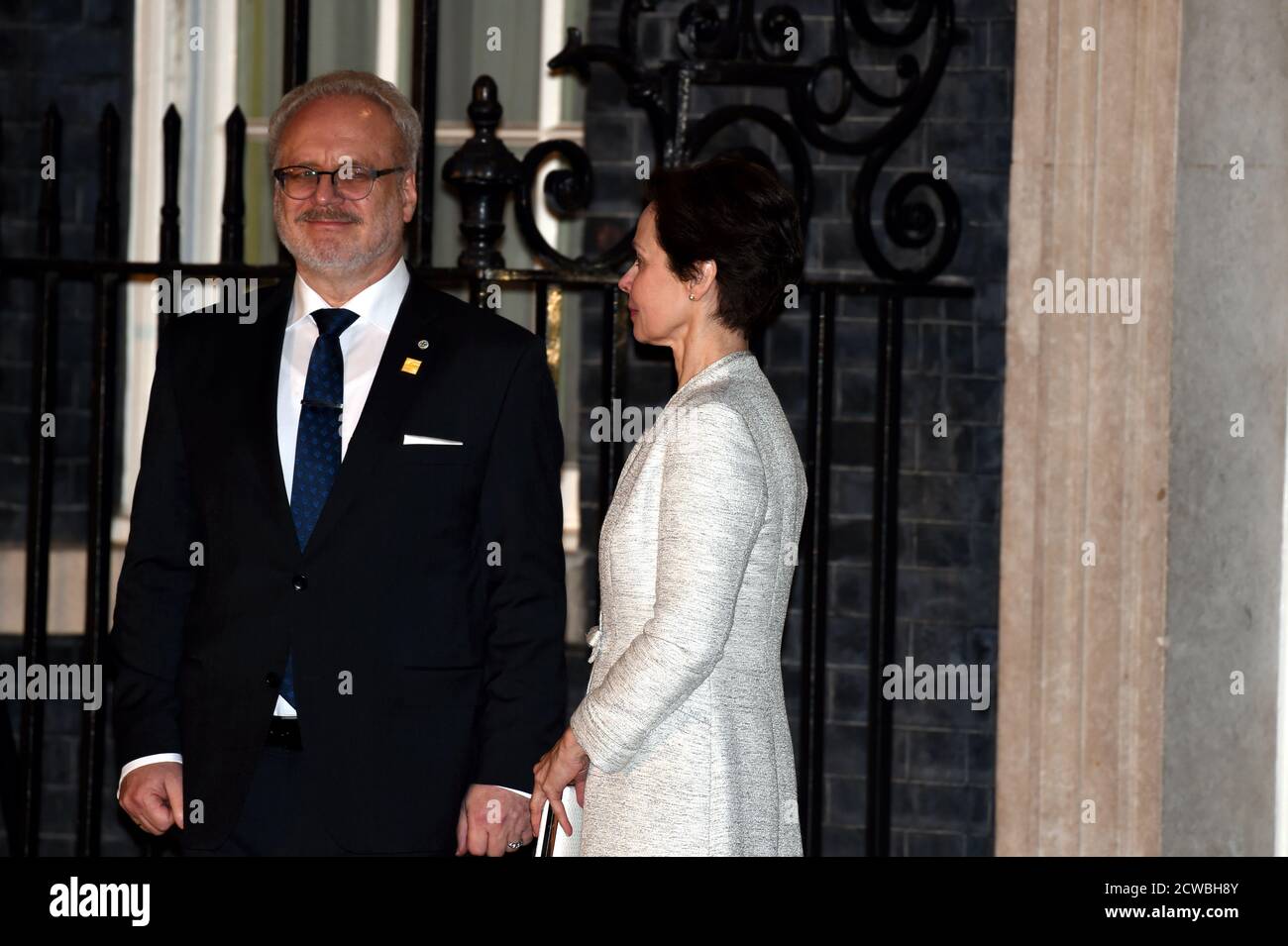 Foto von Egils Levits, Präsident von Lettland, beim NATO-Gipfel in London, Dezember 2019 Stockfoto