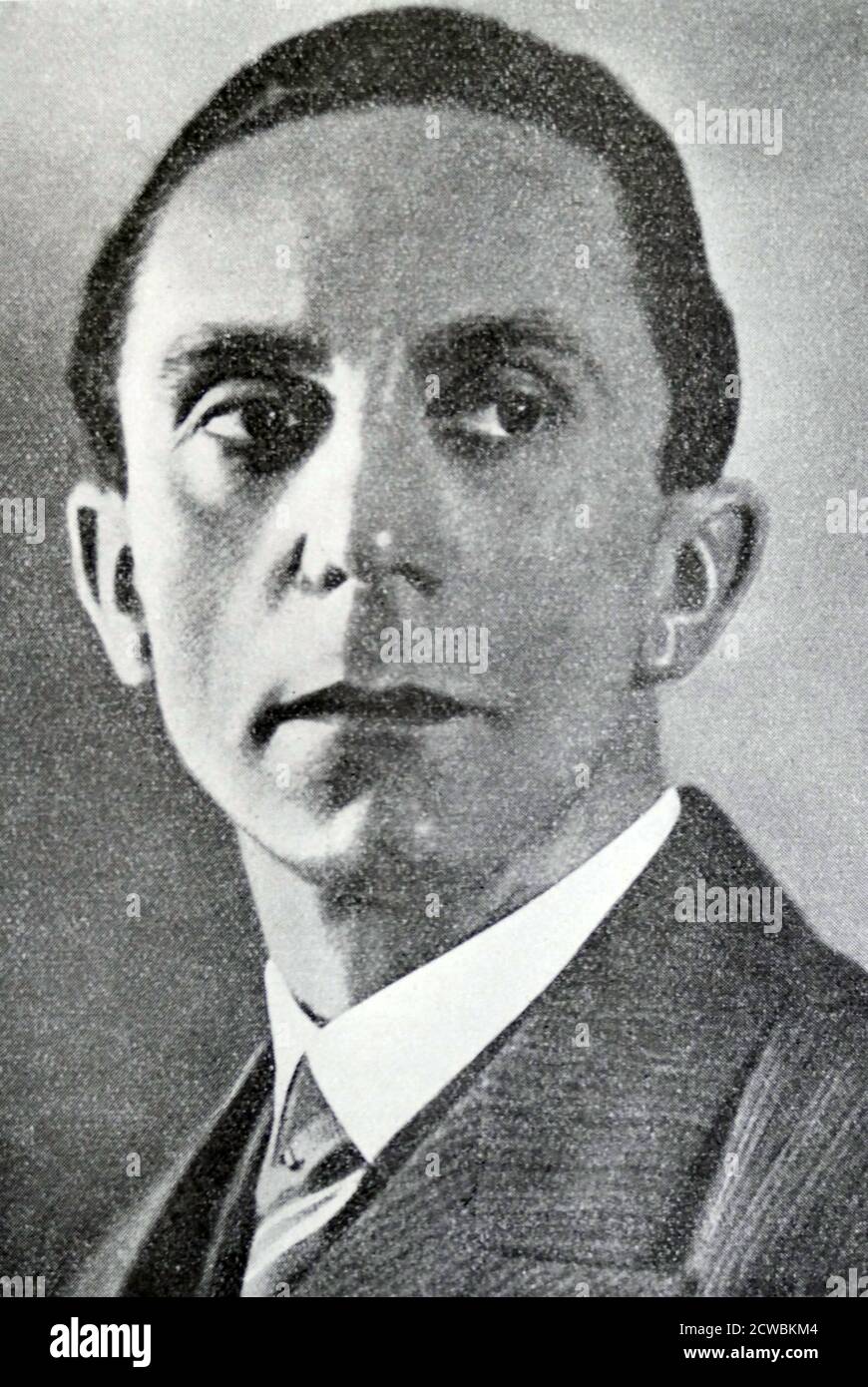 Schwarz-Weiß-Foto von Joseph Goebbels (1897-1945), Leiter der Propaganda. Stockfoto